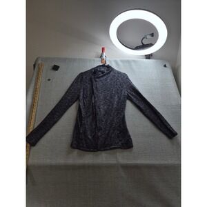 G.H. Bass & Co. Cardigan Sweater Womens Small Heather Gray Wrap Front Full Zip